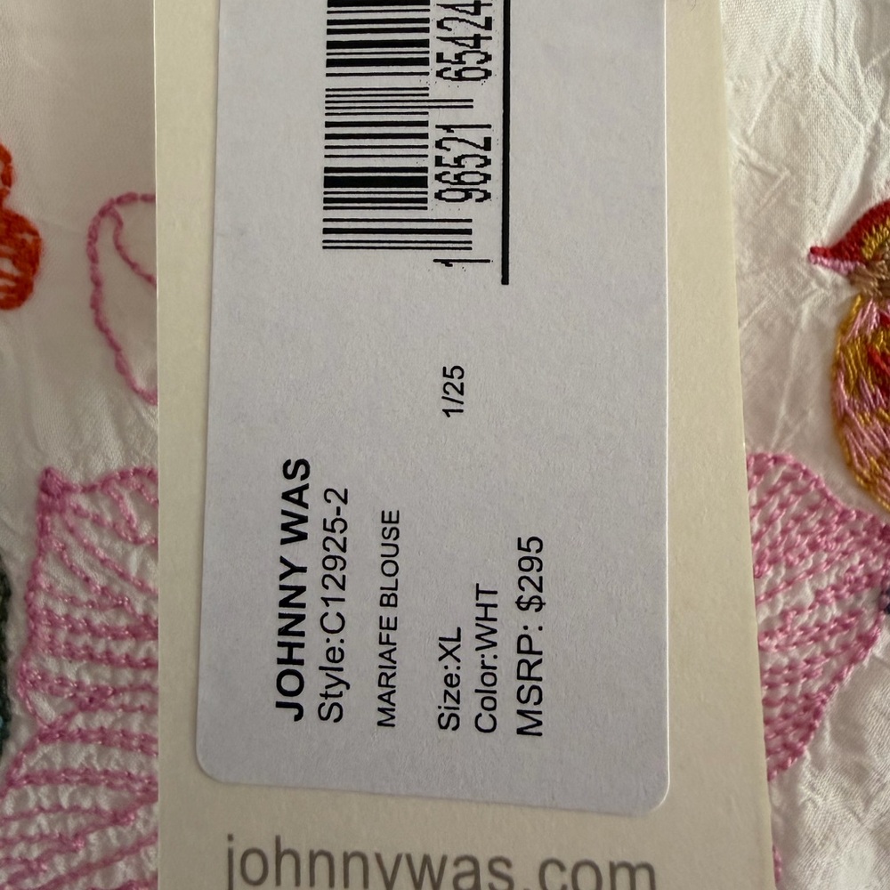 Johnny Was Mariafe Multicolor Floral Embroidered Blouse - Picture 5 of 11